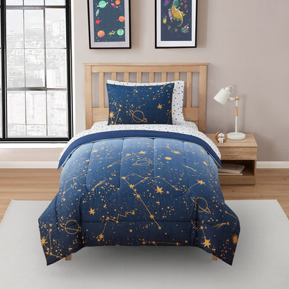 Set copripiumino, federa e lenzuola per letto Kids Galaxy Bed in a Bag