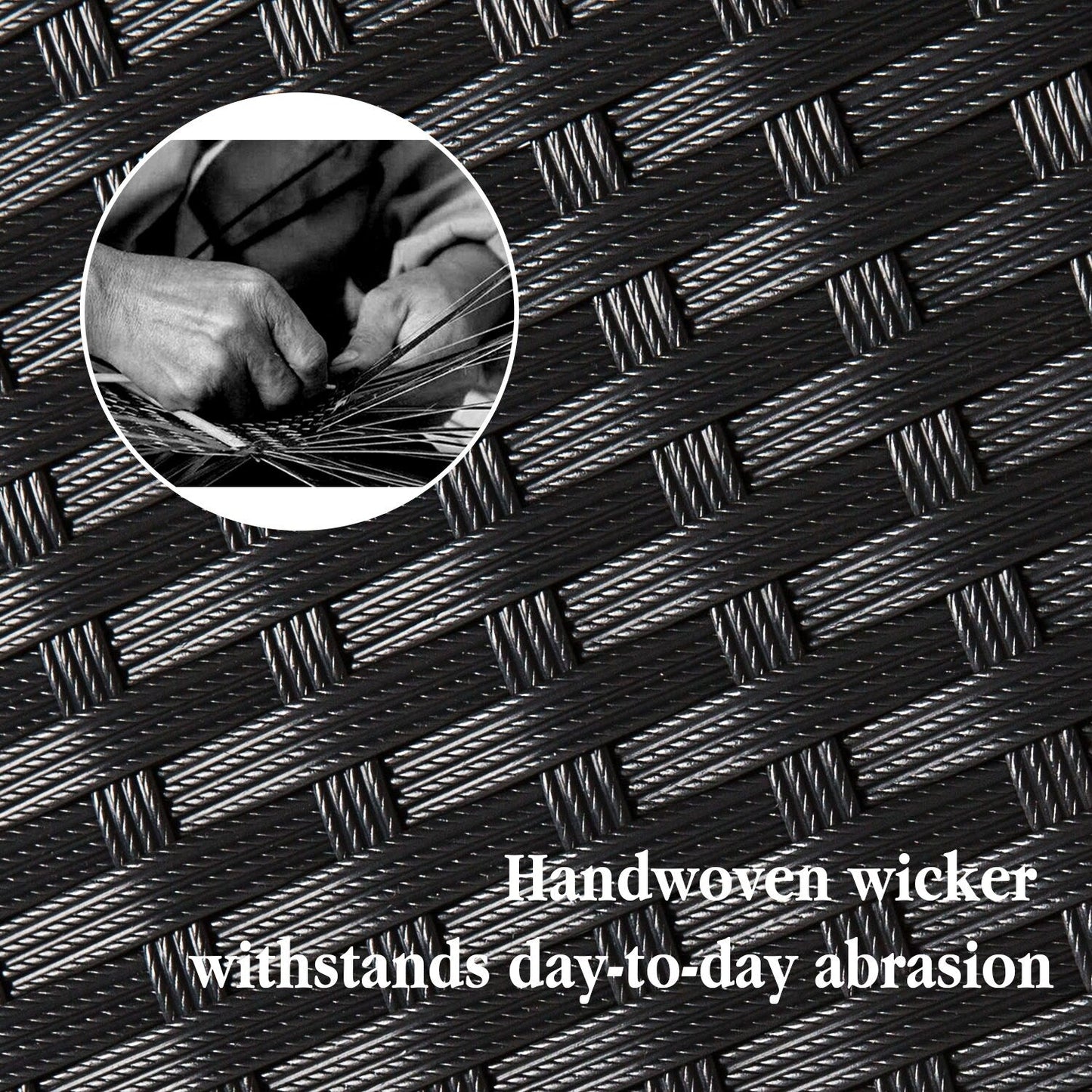 Divano componibile per esterni Kinbor da 9 pezzi, set da salotto in rattan e vimini, resistente alle intemperie, con cuscini, per patio e interni