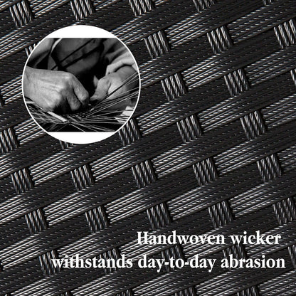 Divano componibile per esterni Kinbor da 9 pezzi, set da salotto in rattan e vimini, resistente alle intemperie, con cuscini, per patio e interni