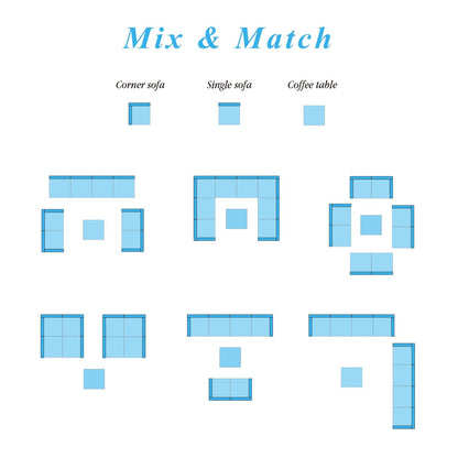 Divano componibile per esterni Kinbor da 9 pezzi, set da salotto in rattan e vimini, resistente alle intemperie, con cuscini, per patio e interni