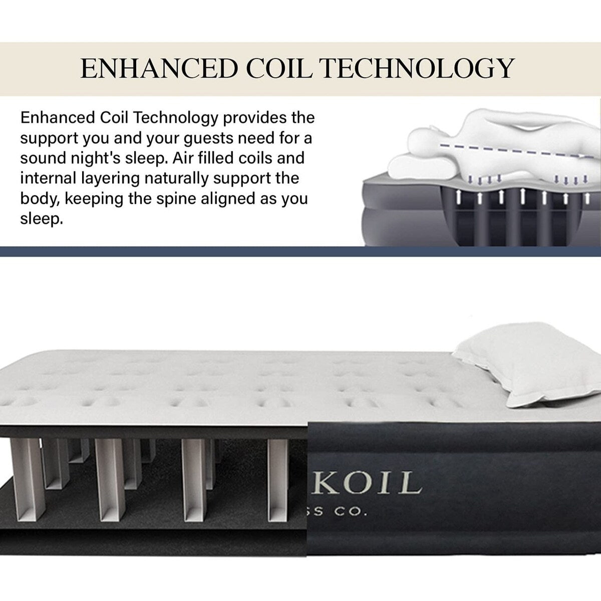 Materasso ad aria King Koil Luxury Twin Size con pompa - Twin Size