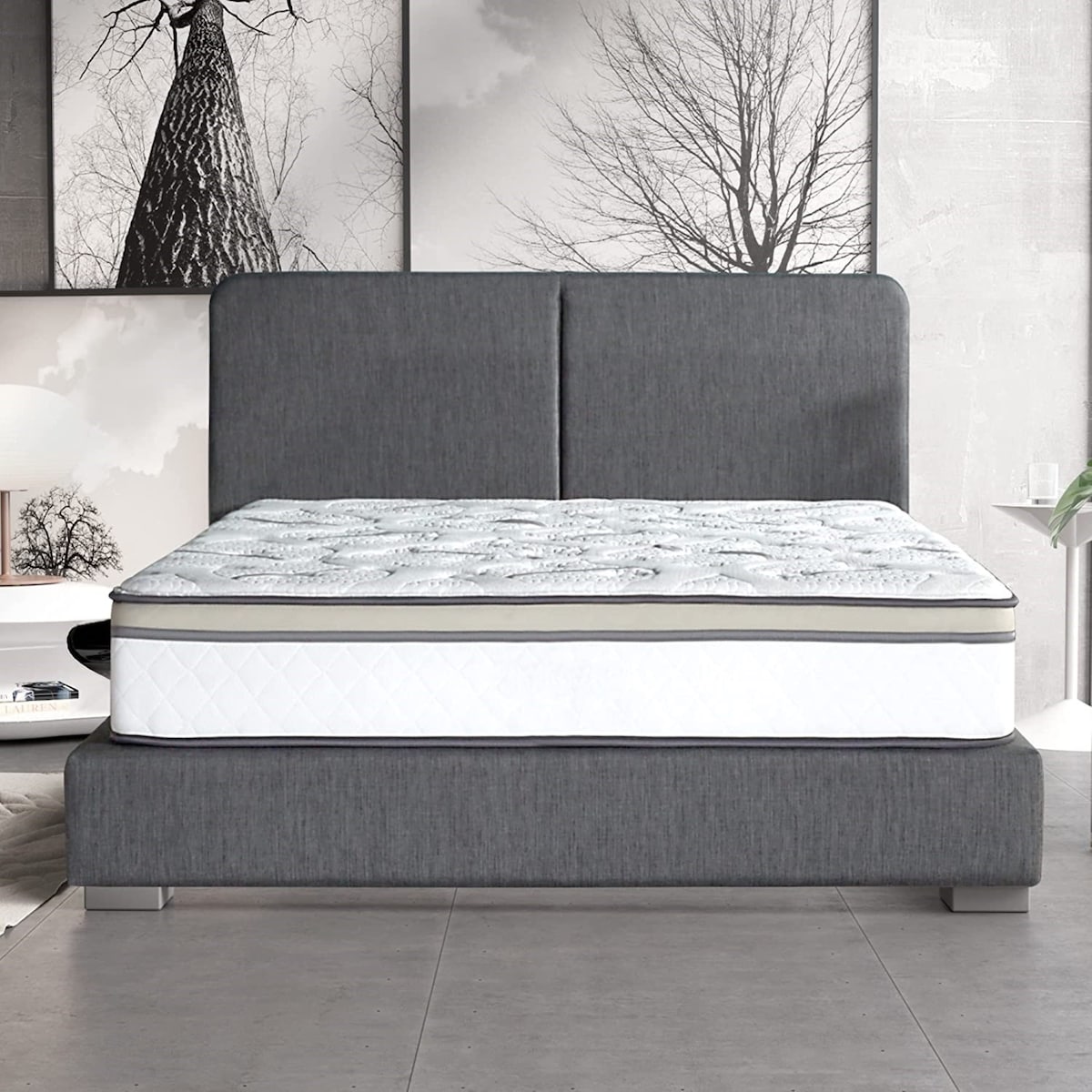 Materasso ibrido a molle insacchettate con supporto per bordi in memory foam Cool Gel Majestic King Size-10 Medium