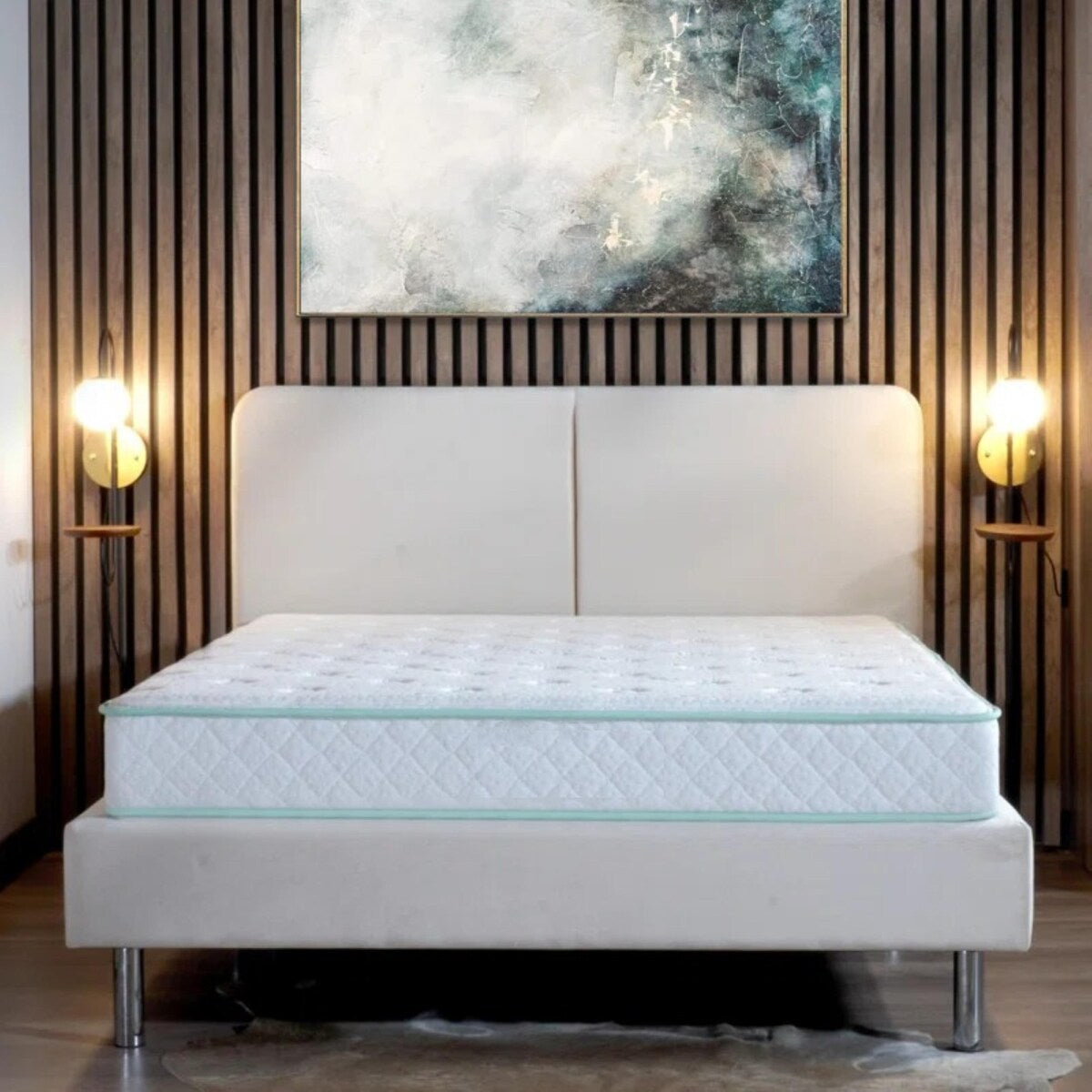 Materasso King Size - 9 pollici Excellence - Materasso a molle insacchettate con rivestimento in schiuma di Aloe Vera ibrido con parte superiore stretta, di medie dimensioni