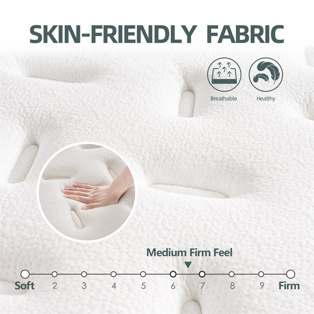 Materasso King Size da 10 pollici con parte superiore stretta in memory foam per un sonno di supporto