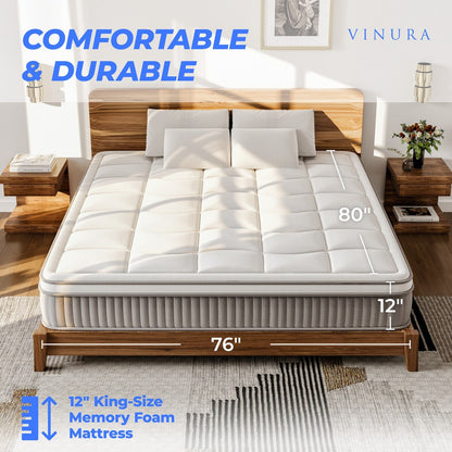 Materasso King Size con gel rinfrescante - Tessuto in memory foam da 12 pollici