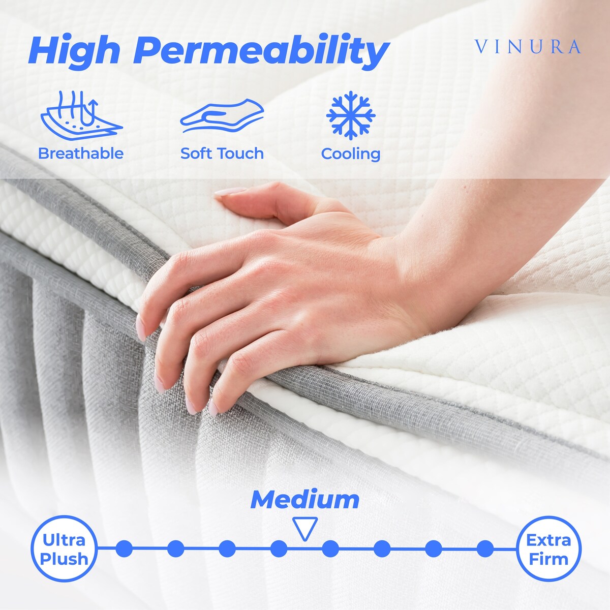 Materasso King Size con gel rinfrescante - Tessuto in memory foam da 12 pollici