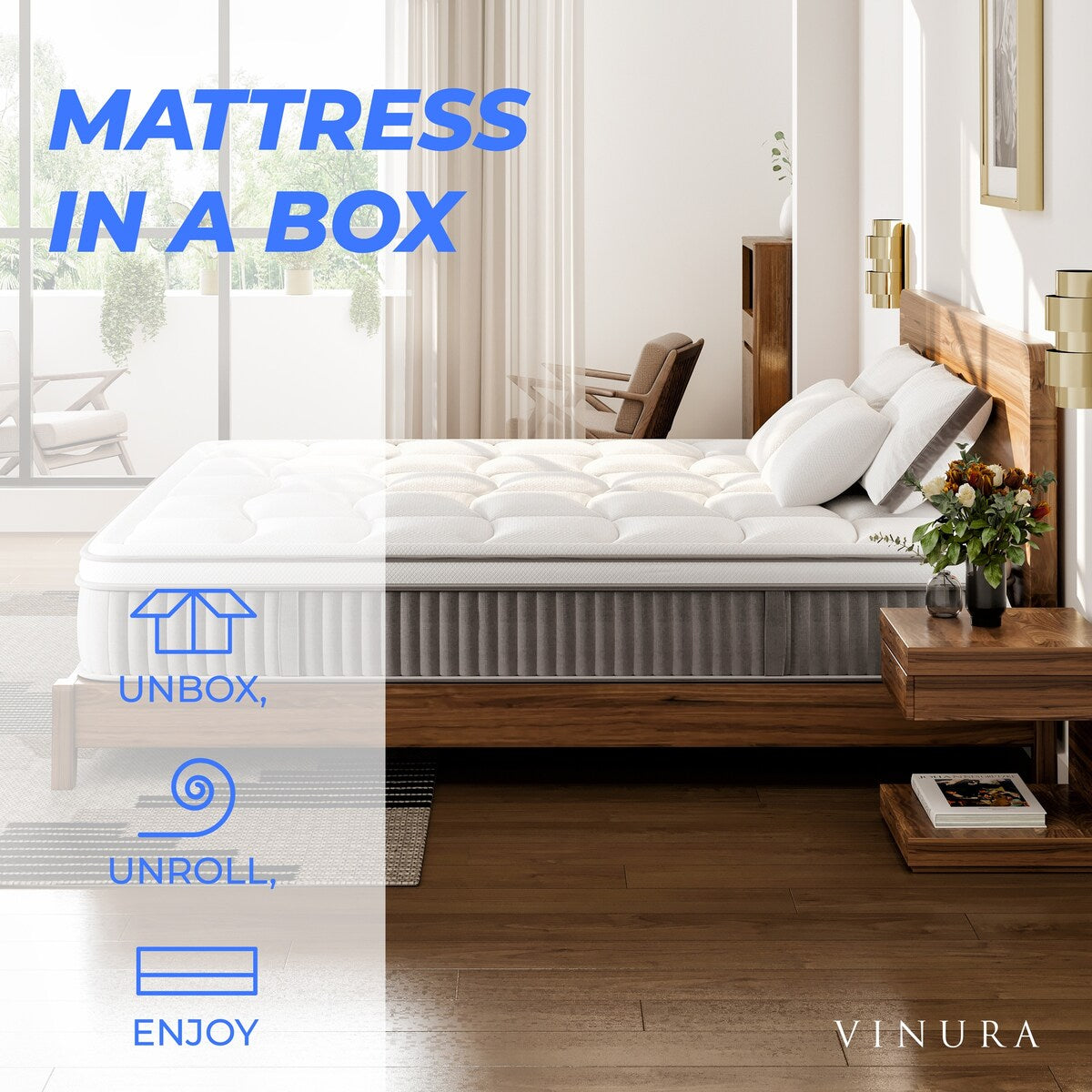 Materasso King Size con gel rinfrescante - Tessuto in memory foam da 12 pollici