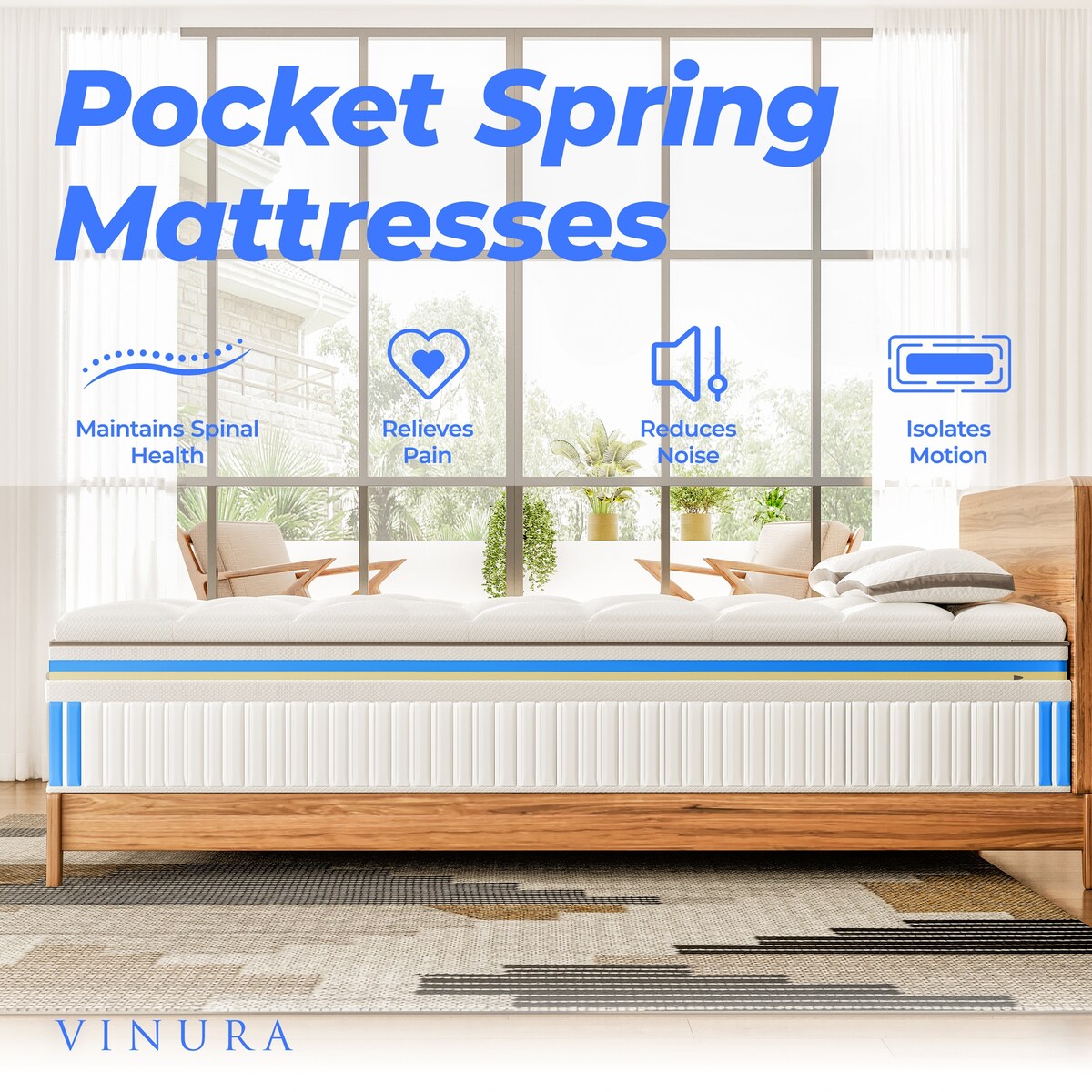 Materasso King Size con gel rinfrescante - Tessuto in memory foam da 12 pollici