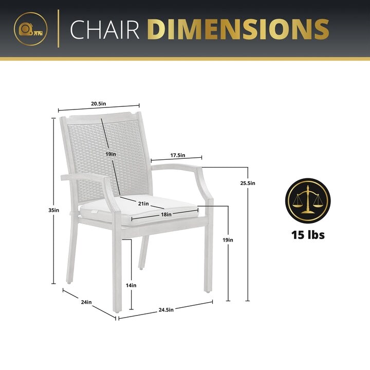 Kinger Home Isla Rattan Set da patio da 7 pezzi con tavolo per braciere a propano - 76 pollici