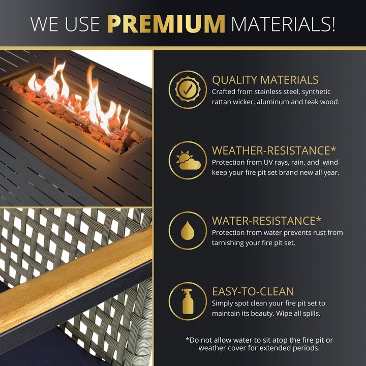 Set braciere da esterno Kinger Home Ore da 5 pezzi per patio