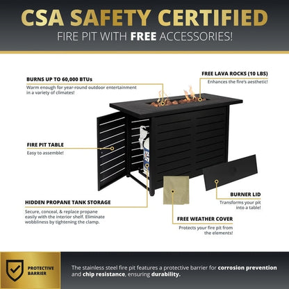 Set braciere da esterno Kinger Home Ore da 5 pezzi per patio