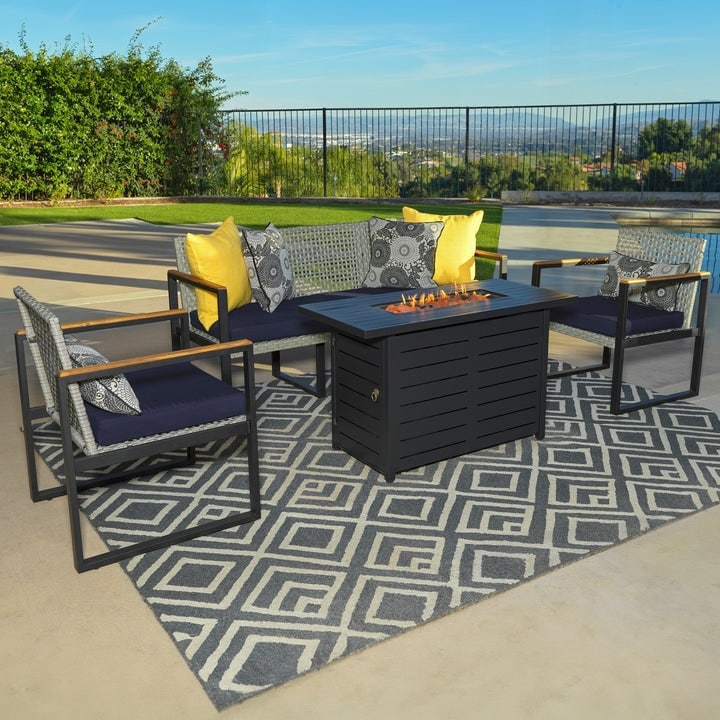 Set braciere da esterno Kinger Home Ore da 5 pezzi per patio