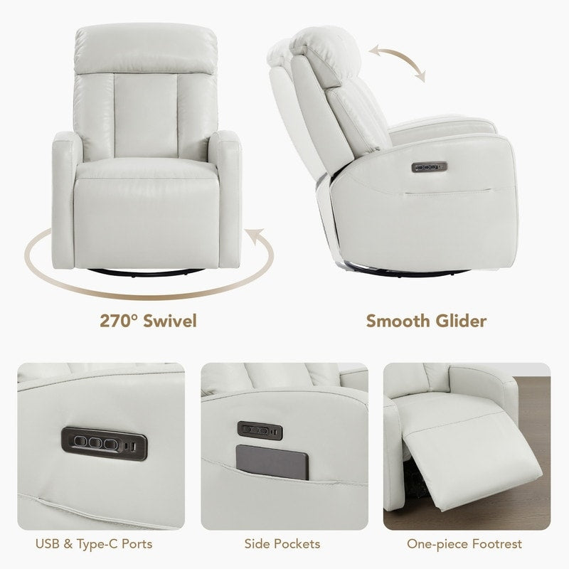 Poltrona reclinabile elettrica Kinsley a triplo motore in pelle con regolazione lombare