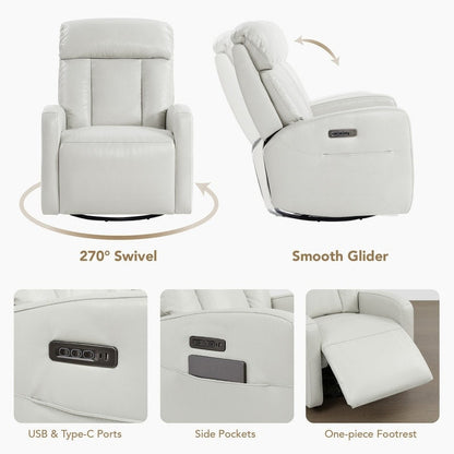 Poltrona reclinabile elettrica Kinsley a triplo motore in pelle con regolazione lombare