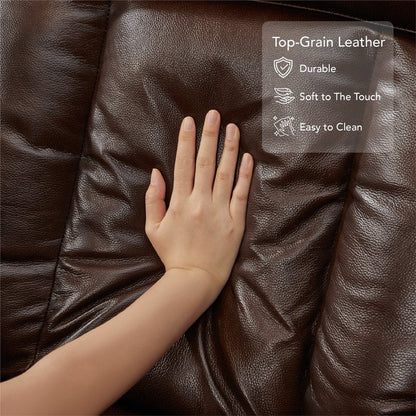 Poltrona reclinabile elettrica Kinsley a triplo motore in pelle con regolazione lombare