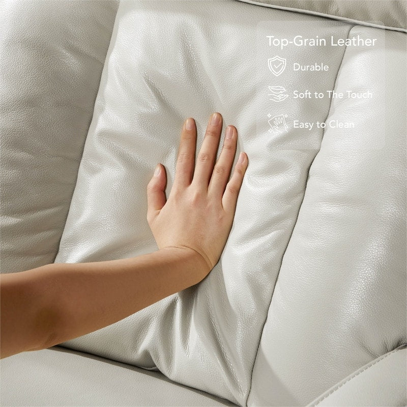 Poltrona reclinabile elettrica Kinsley a triplo motore in pelle con regolazione lombare