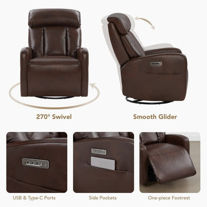 Poltrona reclinabile elettrica Kinsley a triplo motore in pelle con regolazione lombare