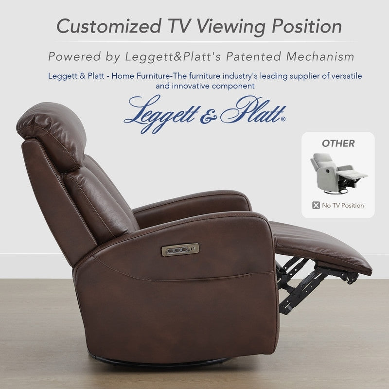 Poltrona reclinabile elettrica Kinsley a triplo motore in pelle con regolazione lombare