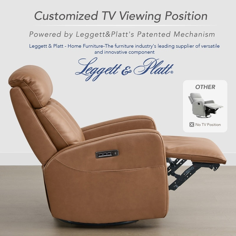 Poltrona reclinabile elettrica Kinsley a triplo motore in pelle con regolazione lombare