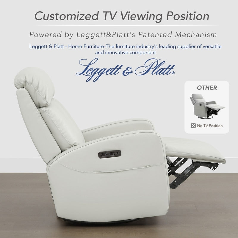 Poltrona reclinabile elettrica Kinsley a triplo motore in pelle con regolazione lombare