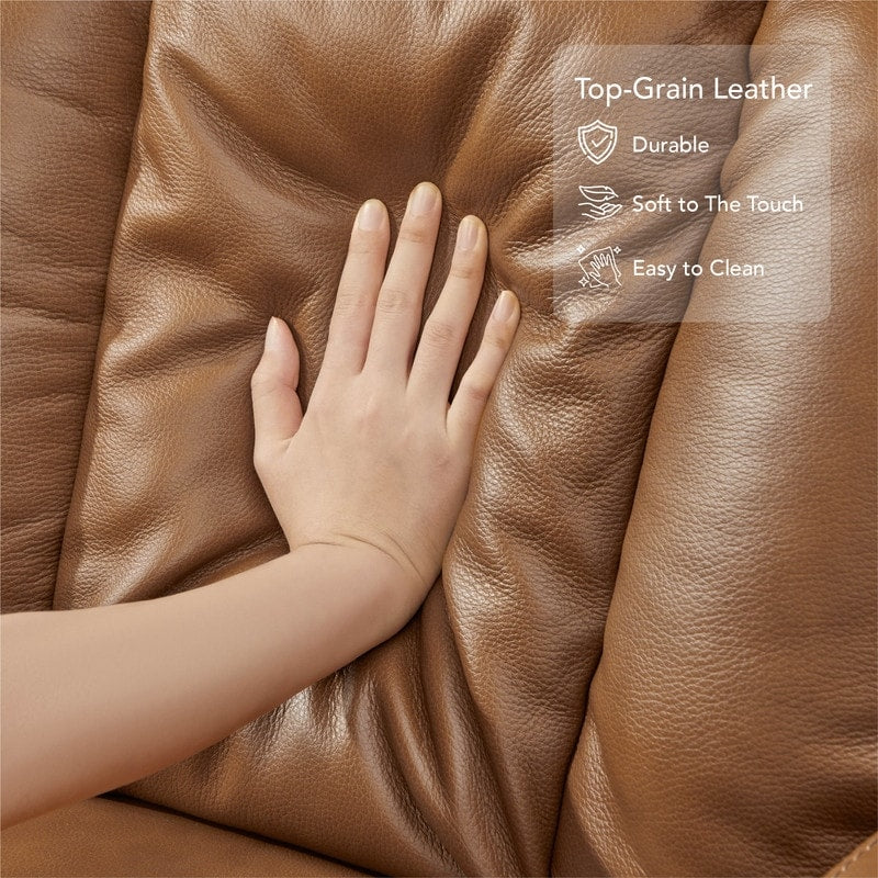 Poltrona reclinabile elettrica Kinsley a triplo motore in pelle con regolazione lombare