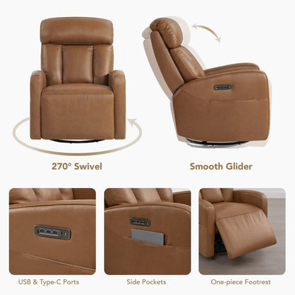 Poltrona reclinabile elettrica Kinsley a triplo motore in pelle con regolazione lombare