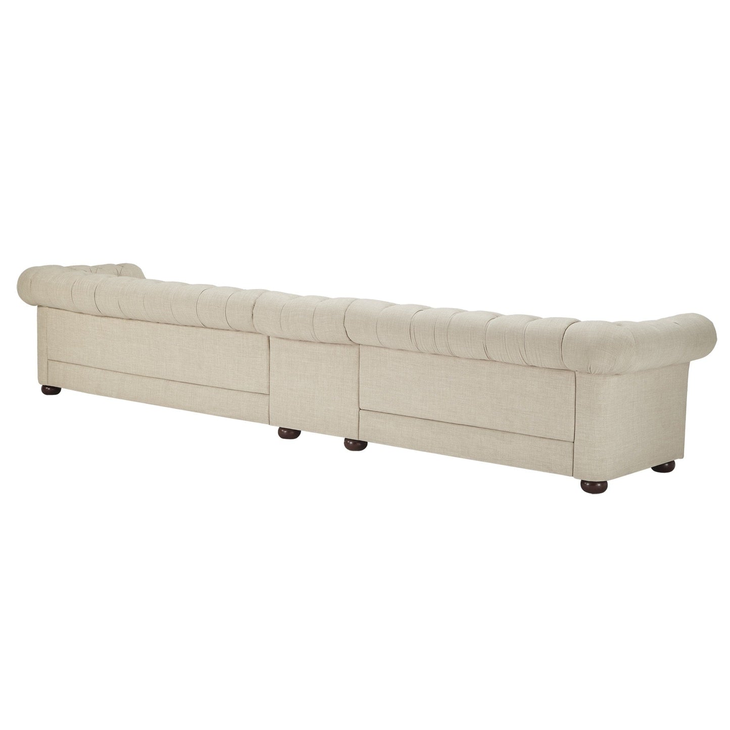 Divano modulare Chesterfield trapuntato in lino beige Knightsbridge di iNSPIRE Q Artisan