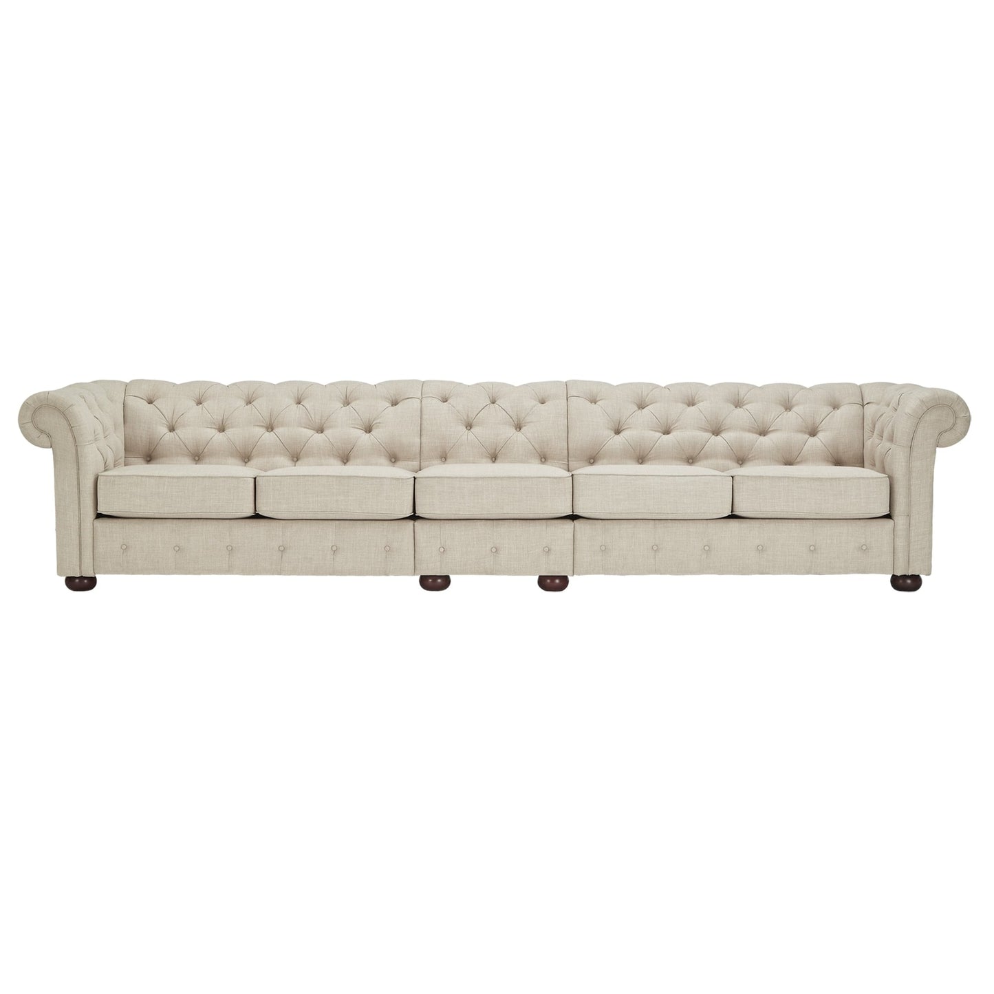 Divano modulare Chesterfield trapuntato in lino beige Knightsbridge di iNSPIRE Q Artisan