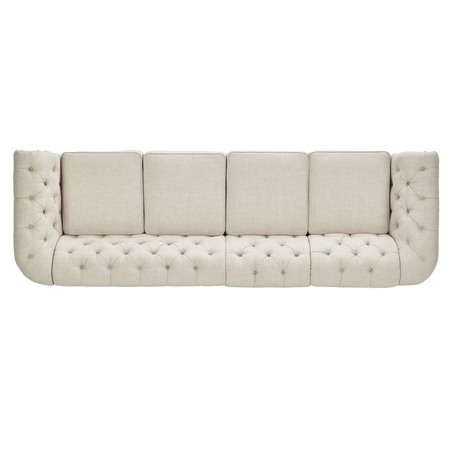 Divano modulare Chesterfield trapuntato in lino beige Knightsbridge di iNSPIRE Q Artisan