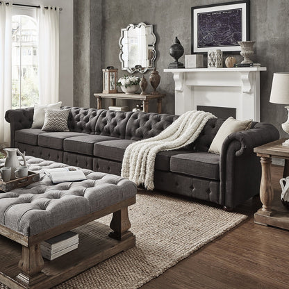 Divano Chesterfield extra lungo grigio Knightsbridge di iNSPIRE Q Artisan