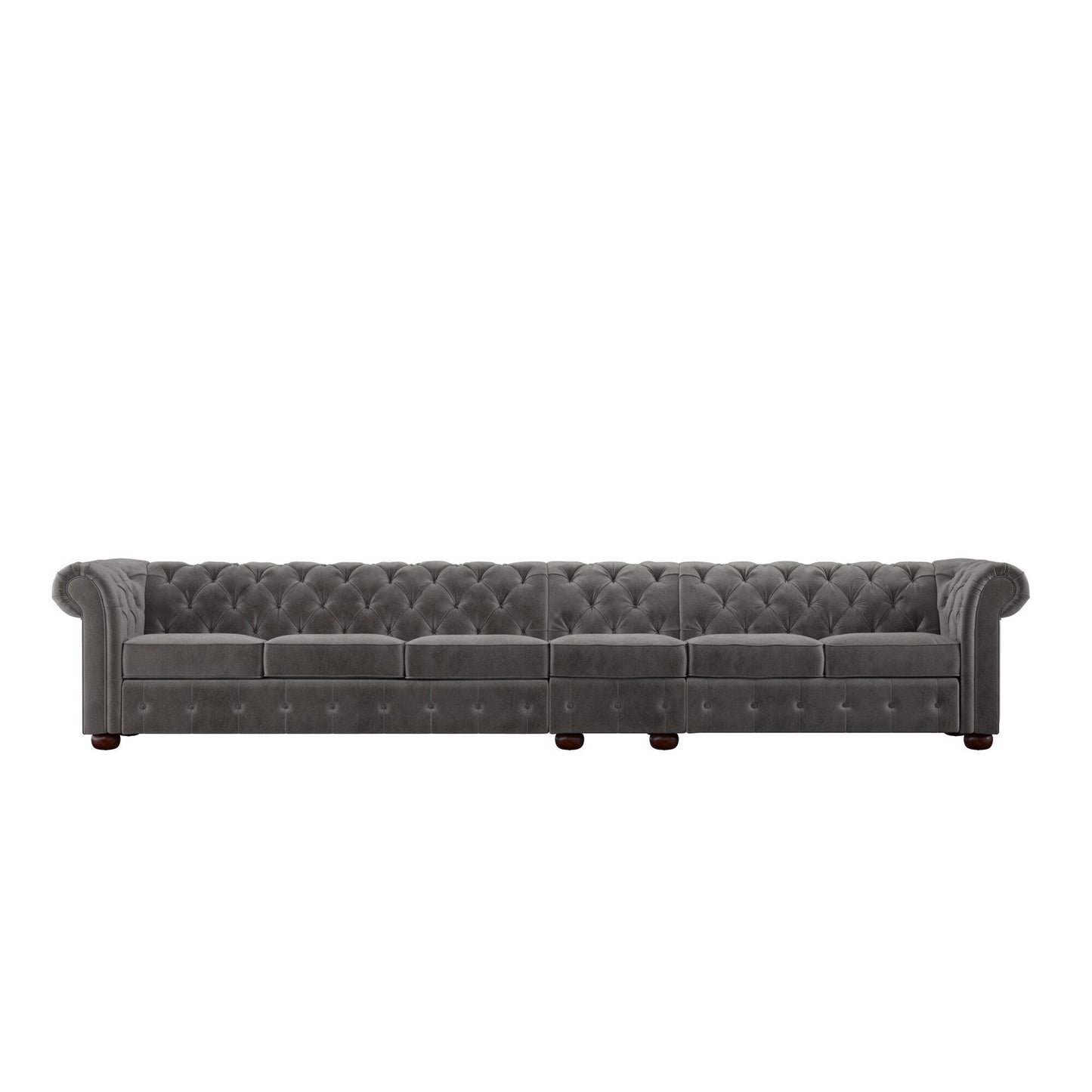 Divano Chesterfield extra lungo grigio Knightsbridge di iNSPIRE Q Artisan
