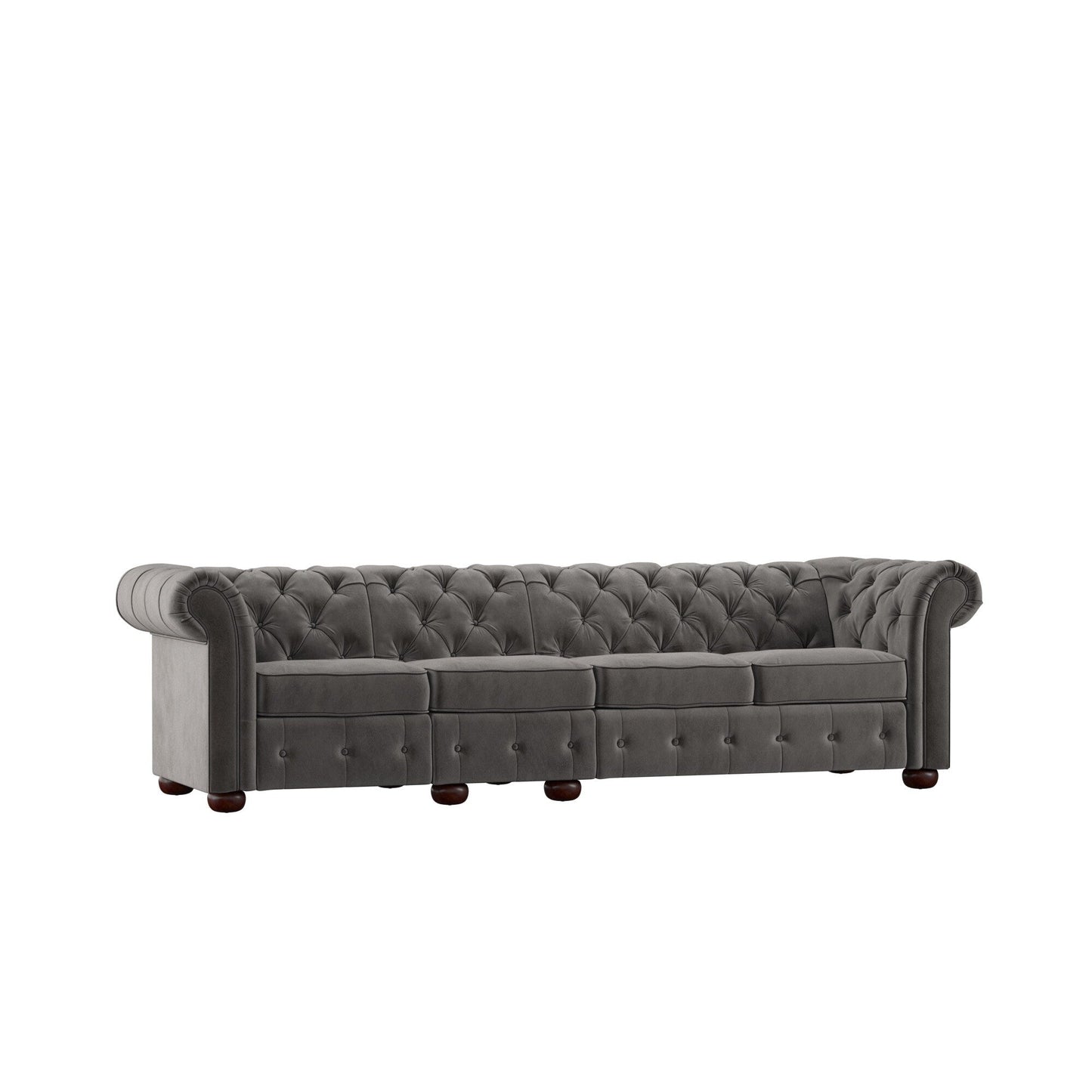 Divano Chesterfield extra lungo grigio Knightsbridge di iNSPIRE Q Artisan