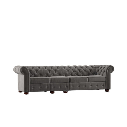 Divano Chesterfield extra lungo grigio Knightsbridge di iNSPIRE Q Artisan