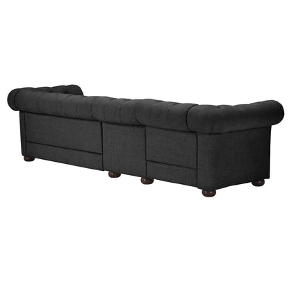 Divano Chesterfield extra lungo grigio Knightsbridge di iNSPIRE Q Artisan