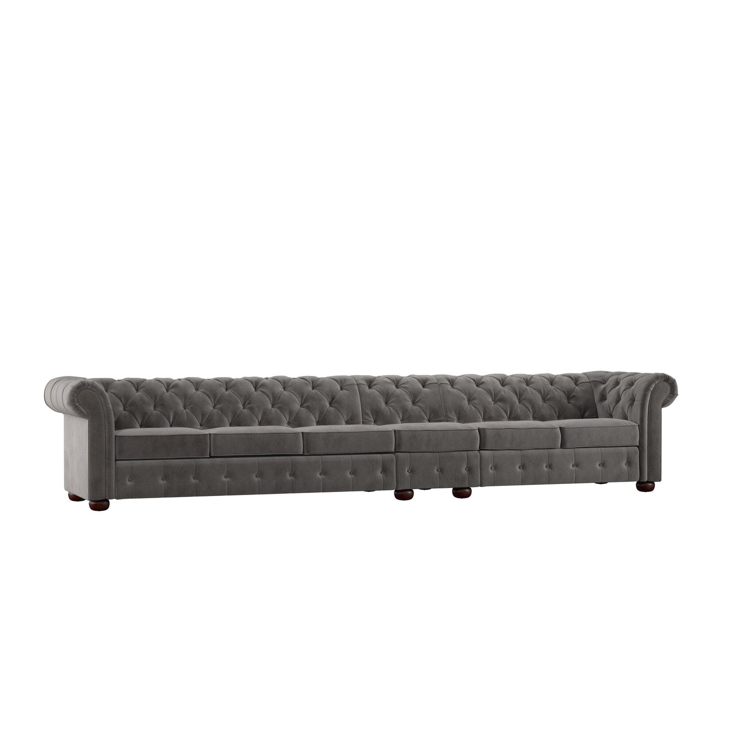 Divano Chesterfield extra lungo grigio Knightsbridge di iNSPIRE Q Artisan