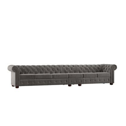 Divano Chesterfield extra lungo grigio Knightsbridge di iNSPIRE Q Artisan