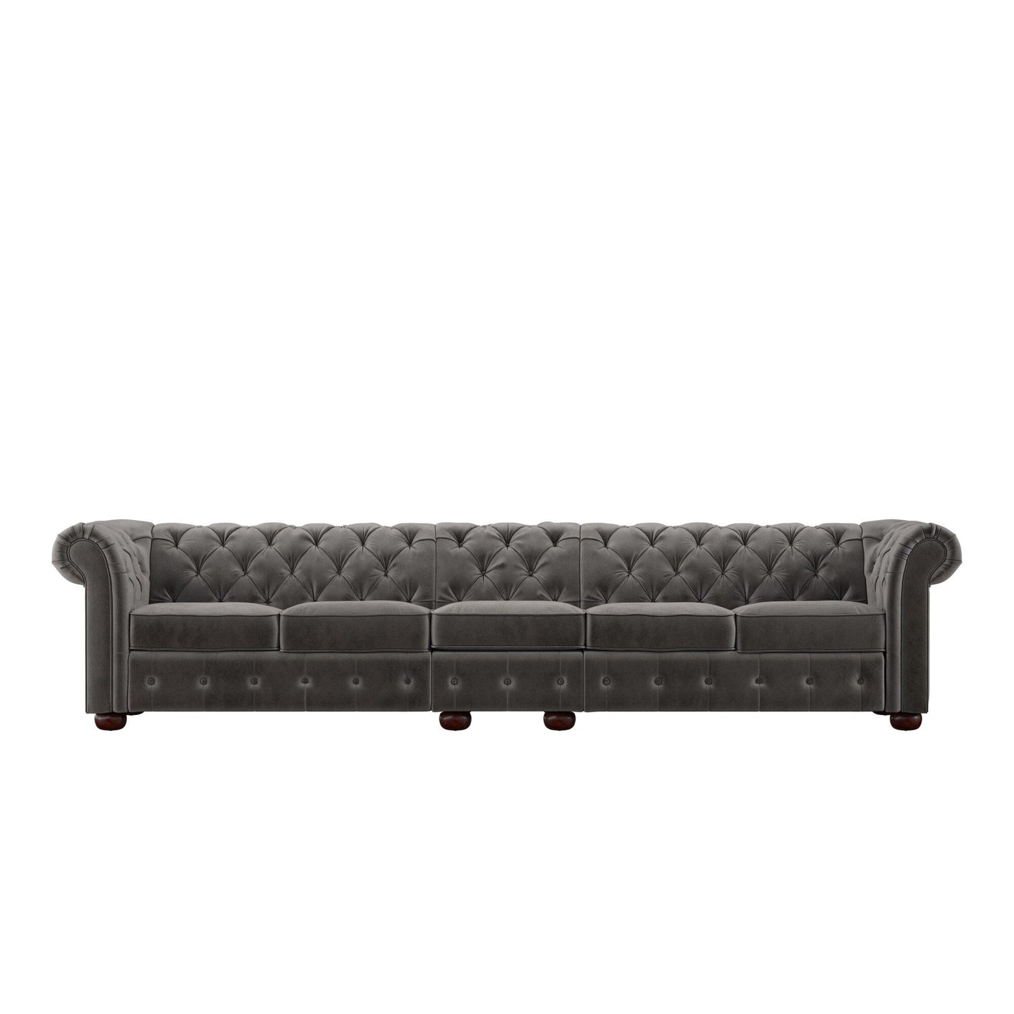 Divano Chesterfield extra lungo grigio Knightsbridge di iNSPIRE Q Artisan