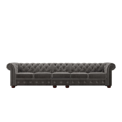 Divano Chesterfield extra lungo grigio Knightsbridge di iNSPIRE Q Artisan