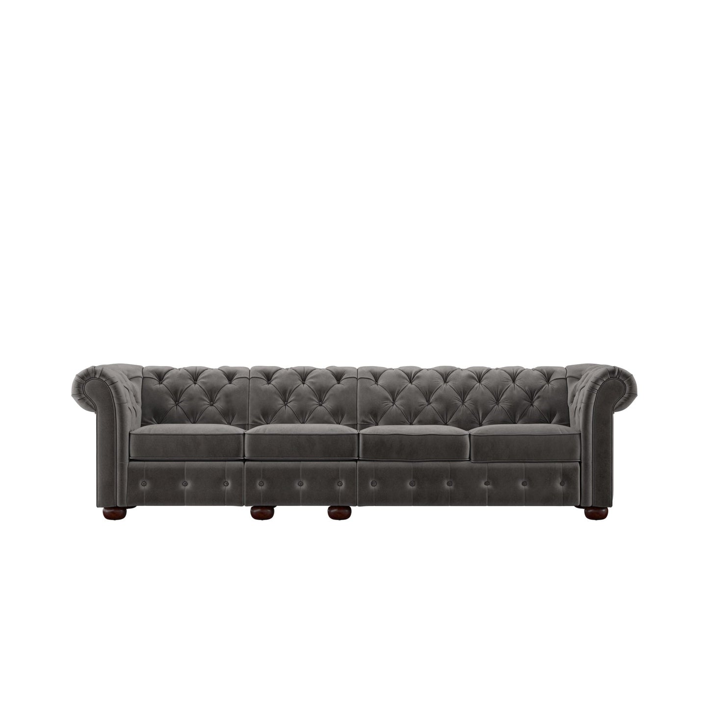 Divano Chesterfield extra lungo grigio Knightsbridge di iNSPIRE Q Artisan