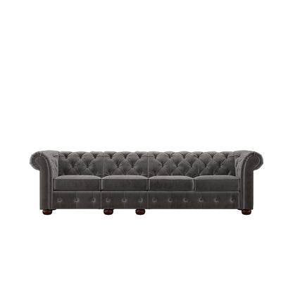 Divano Chesterfield extra lungo grigio Knightsbridge di iNSPIRE Q Artisan