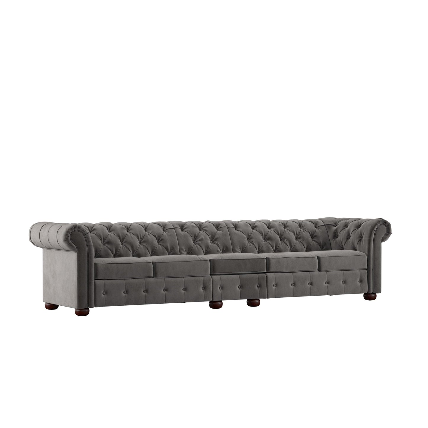 Divano Chesterfield extra lungo grigio Knightsbridge di iNSPIRE Q Artisan
