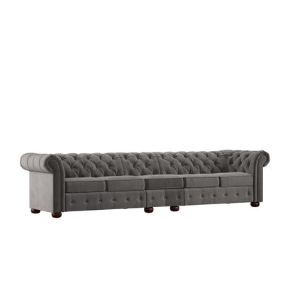 Divano Chesterfield extra lungo grigio Knightsbridge di iNSPIRE Q Artisan