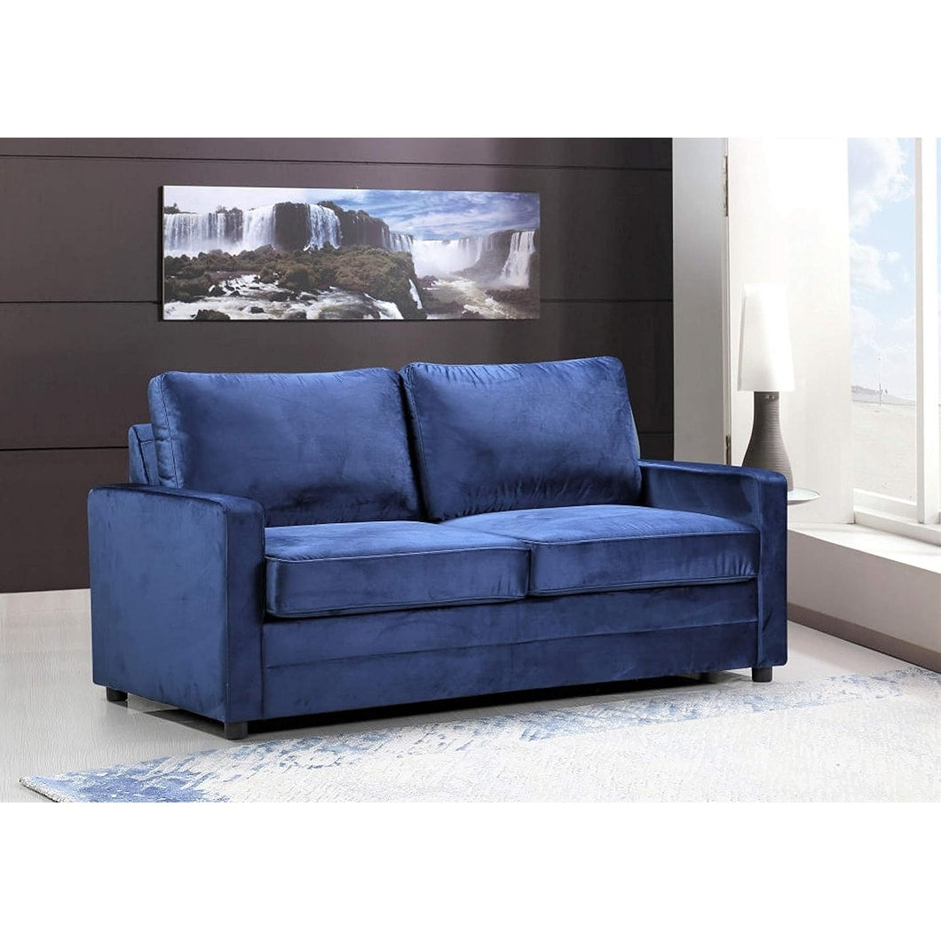 Divano letto Knightsville Velvet da 70 pollici con braccioli quadrati
