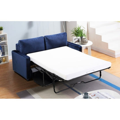 Divano letto Knightsville Velvet da 70 pollici con braccioli quadrati