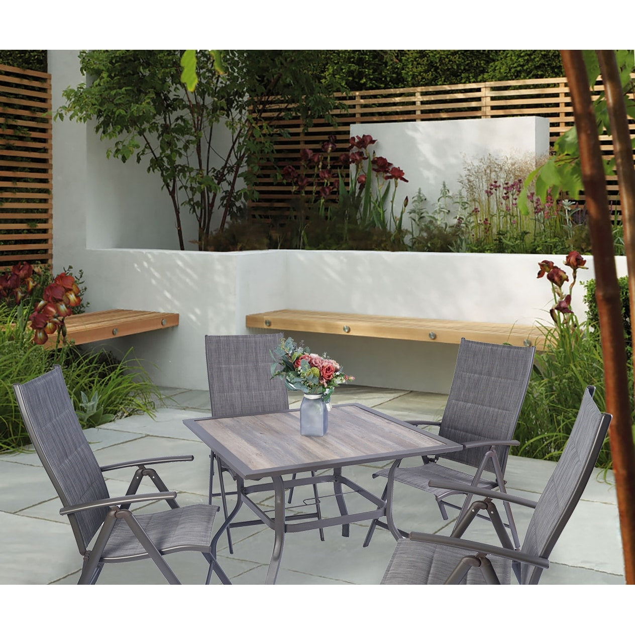 Kozyard Coolmen - Set di 2 sedie pieghevoli per esterni e patio