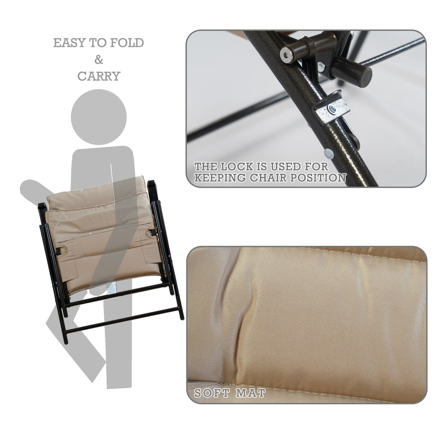 Kozyard Elsa 3 pezzi mobili da esterno per patio imbottiti pieghevoli set da bistrot