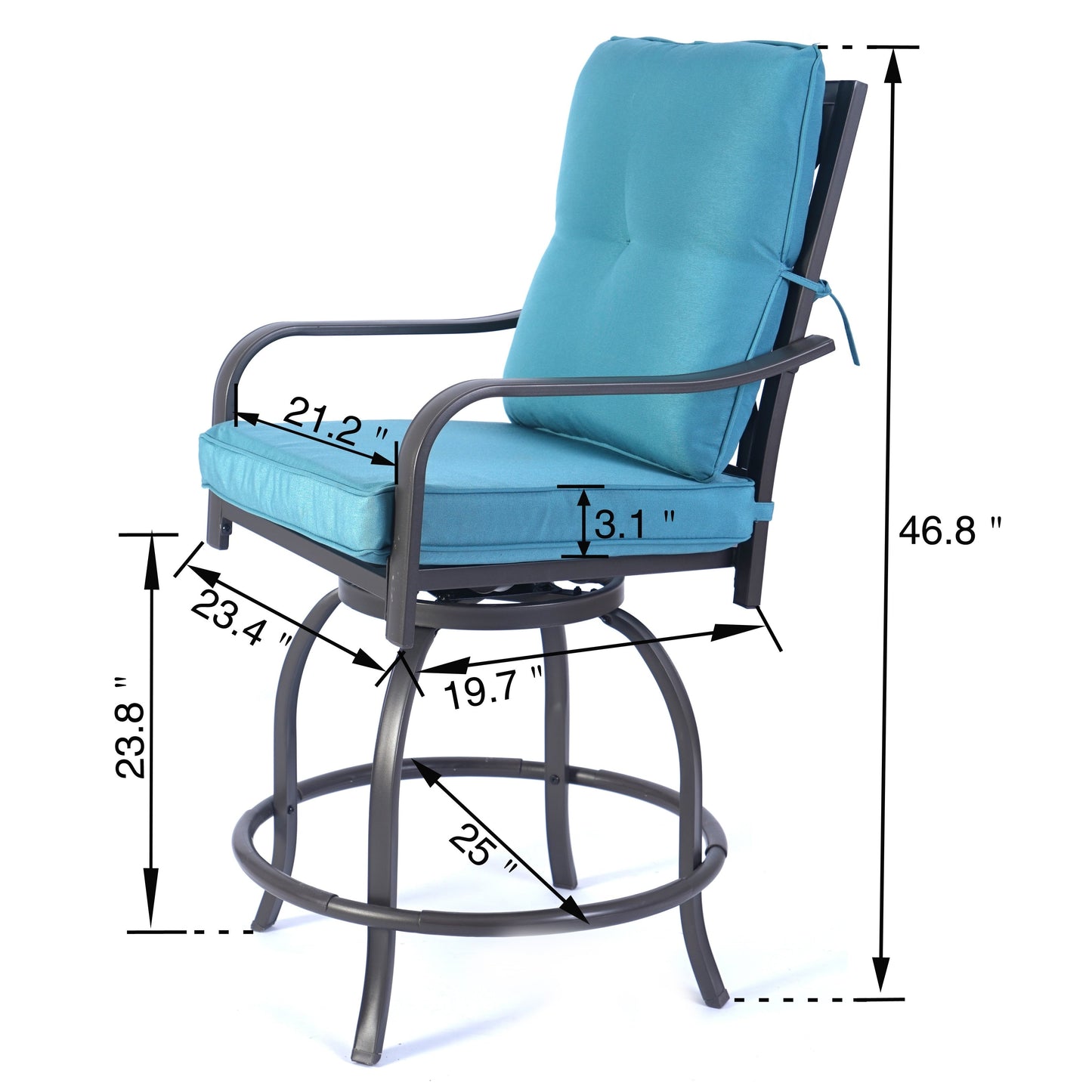 Kozyard Isabella Set di sgabelli da bar/sedie girevoli alti