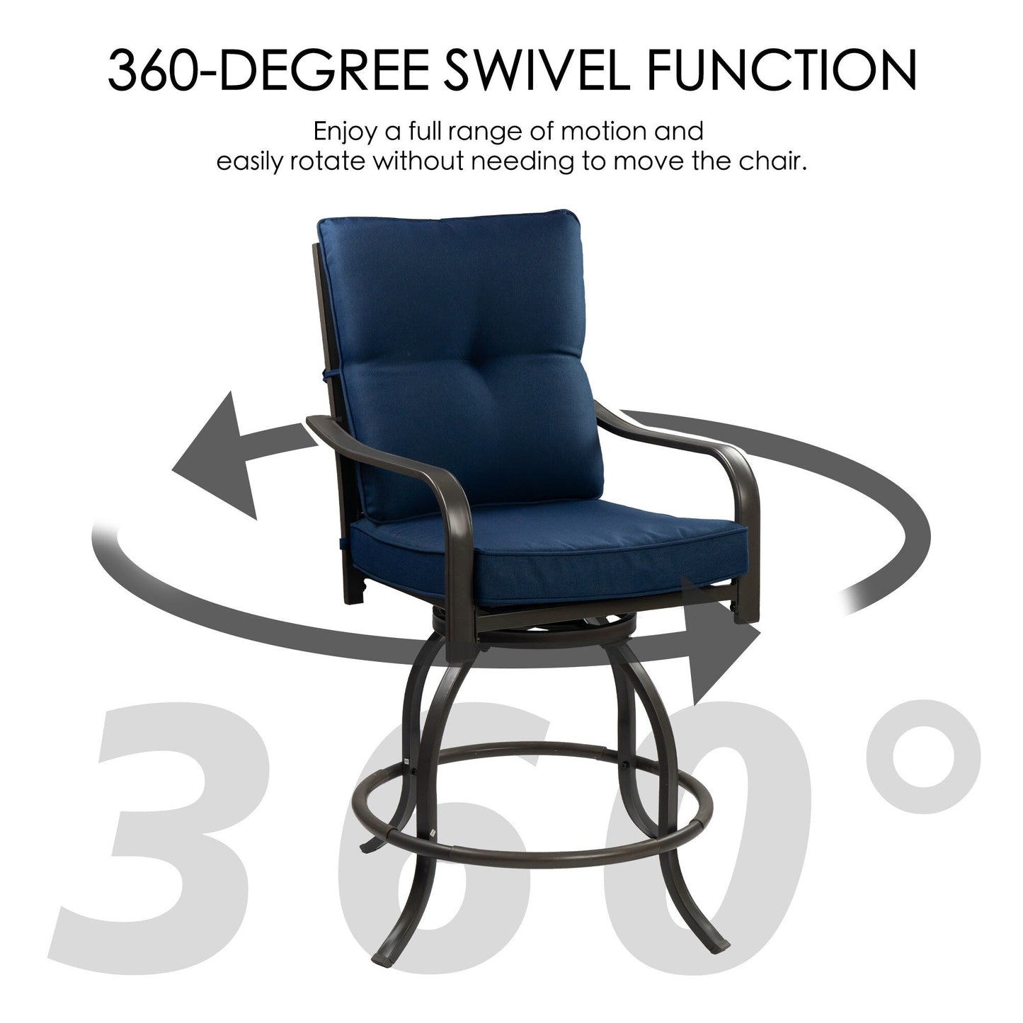 Kozyard Isabella Set di sgabelli da bar/sedie girevoli alti