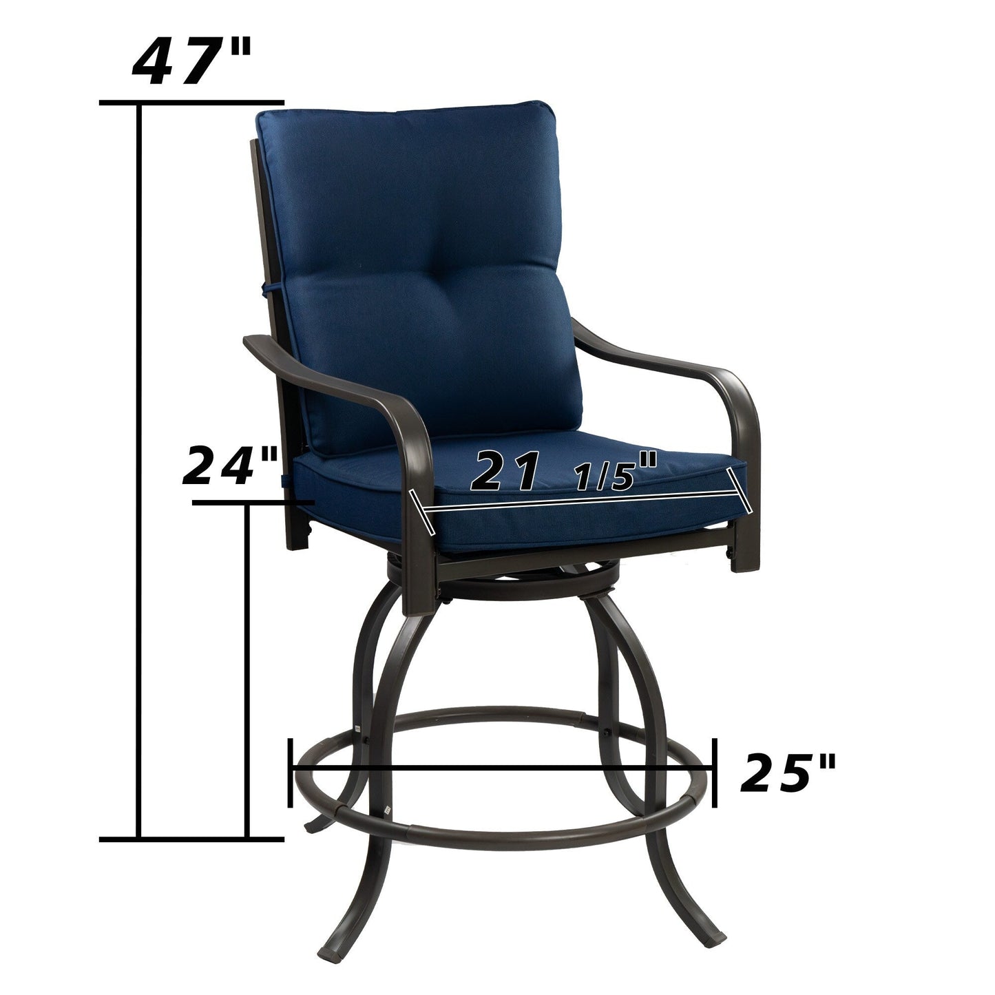 Kozyard Isabella Set di sgabelli da bar/sedie girevoli alti