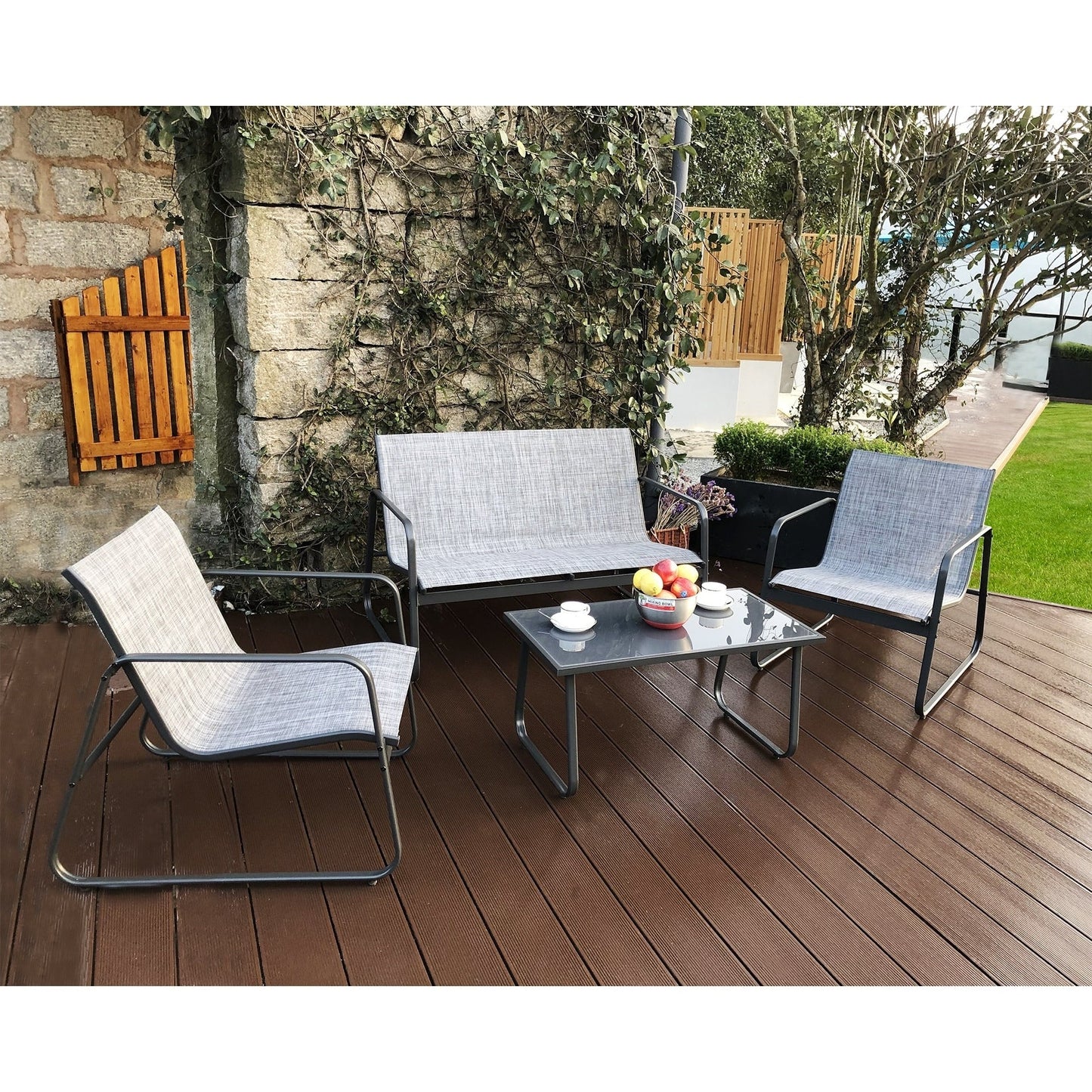 Kozyard Sofia Set da conversazione per patio/esterno, 4 pezzi